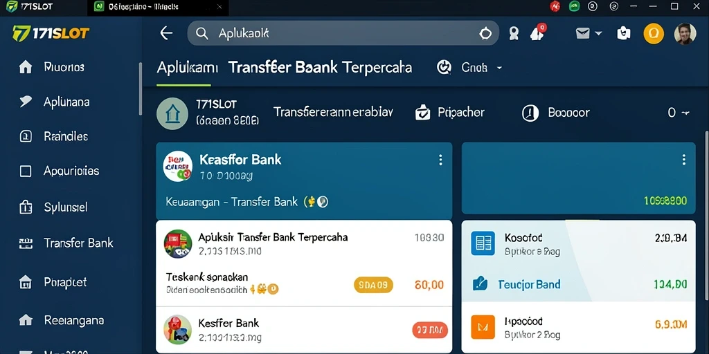 Antarmuka aplikasi Transfer Bank 171SLOT yang mudah digunakan.