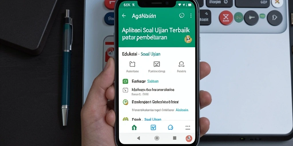 Antarmuka aplikasi 66K yang menarik dan fungsional untuk soal ujian.
