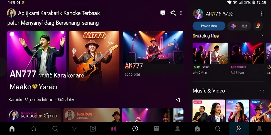 Antarmuka utama AN777 dengan fitur Karaoke yang menarik.