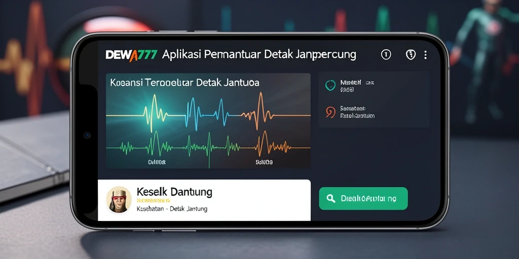 Tampilan antarmuka utama aplikasi DEWA777 untuk pemantauan detak jantung.