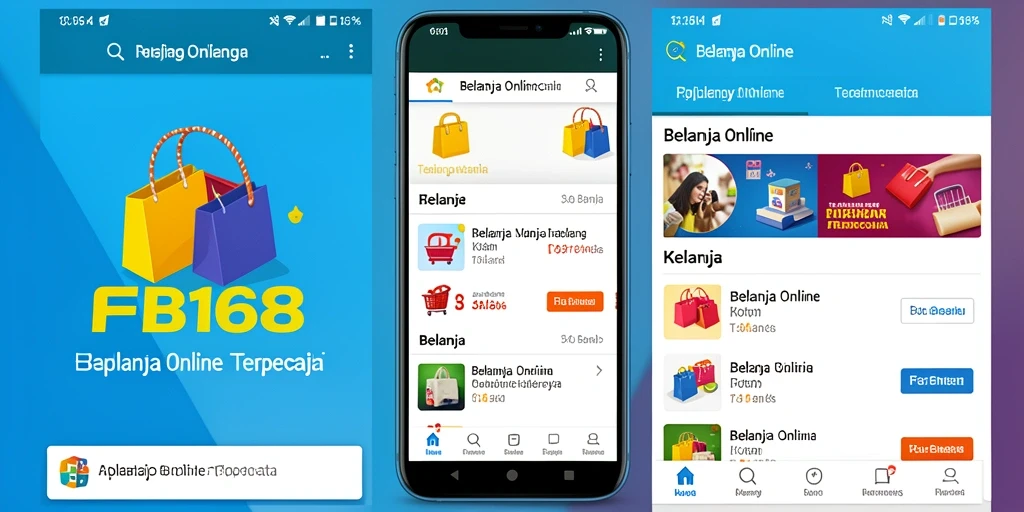 Antarmuka FB168 yang sederhana dan menarik untuk belanja online.