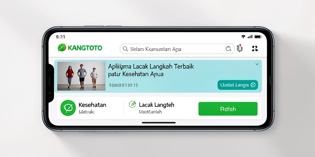 Antarmuka aplikasi KANGTOTO untuk pelacakan langkah.