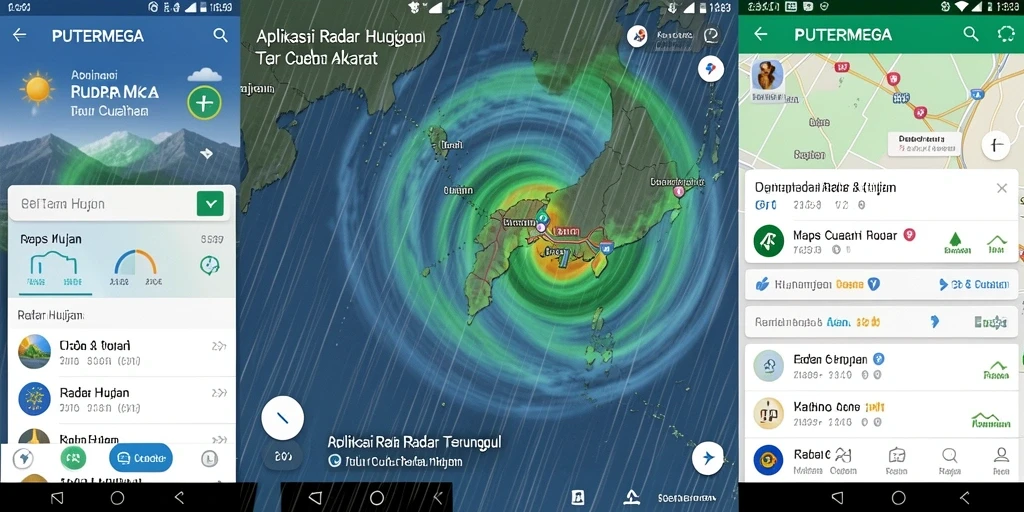 Tampilan antarmuka PUTERMEGA menunjukkan peta radar hujan yang jelas dan informatif.