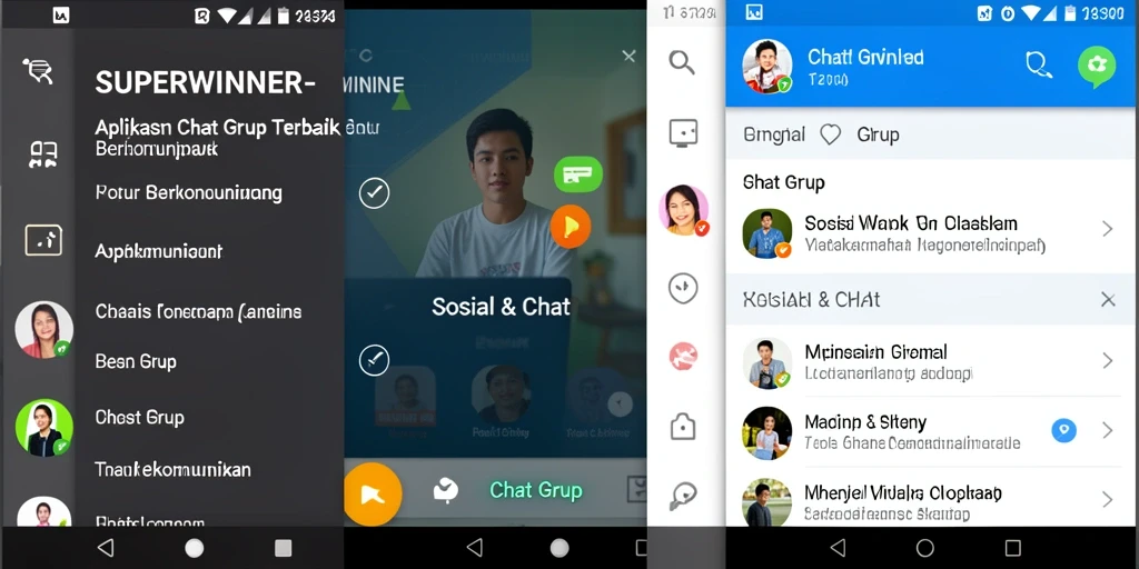 Antarmuka menarik dan fungsional dari SUPERWINNER untuk Chat Grup.