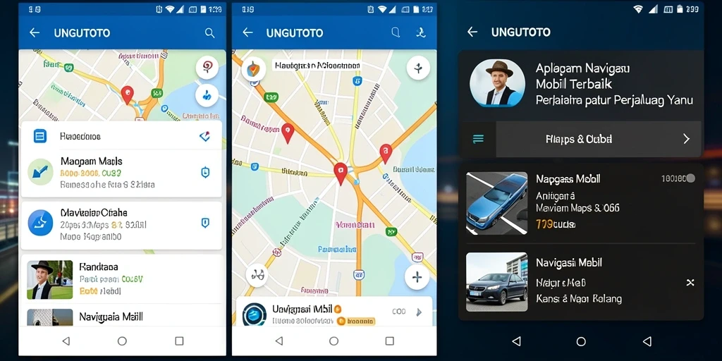 Antarmuka UNGUTOTO yang modern untuk navigasi mobil.